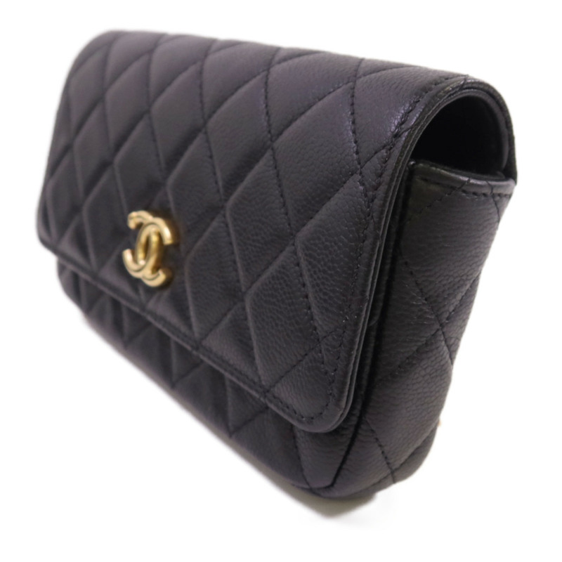 CHANEL 牛皮皮革Waist Bag金扣鏈帶腰包-2