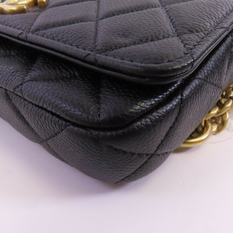 CHANEL 牛皮皮革Waist Bag金扣鏈帶腰包-6