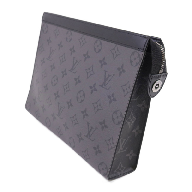 LOUIS VUITTON Monogram Eclipse Pochette Voyage MM銀扣手拿包-2