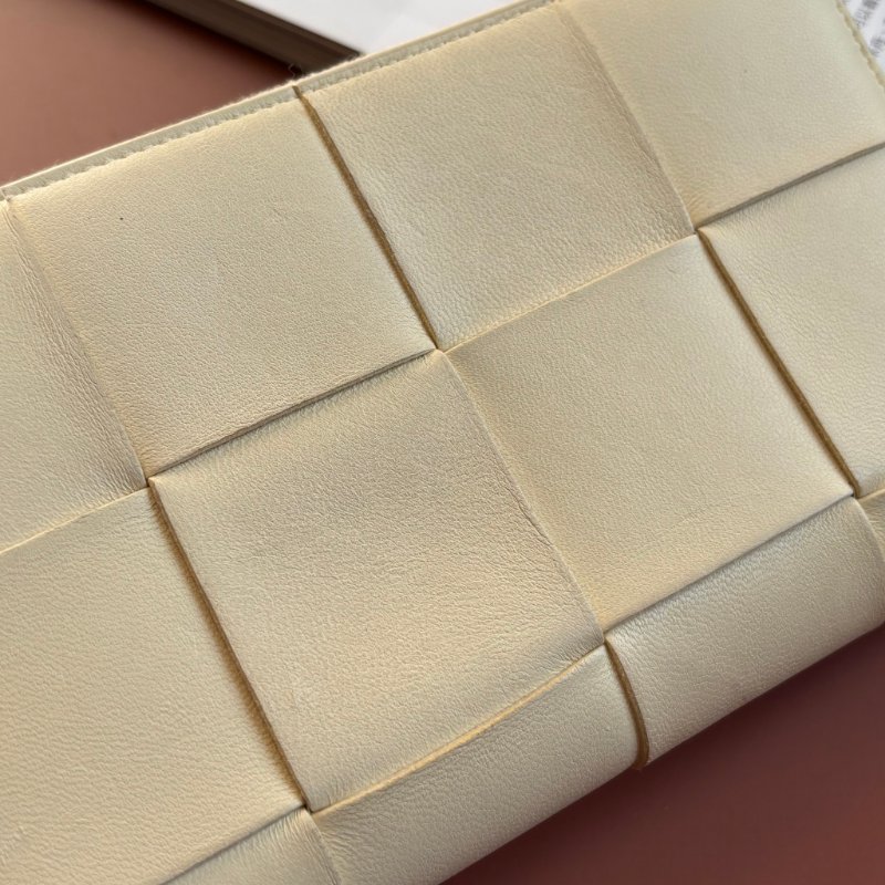 BOTTEGA VENETA BV*檸檬澄色大格編織拉鍊長夾-7