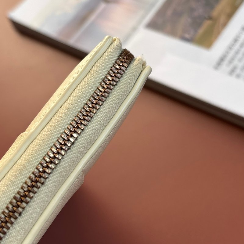 BOTTEGA VENETA BV*檸檬澄色大格編織拉鍊長夾-16