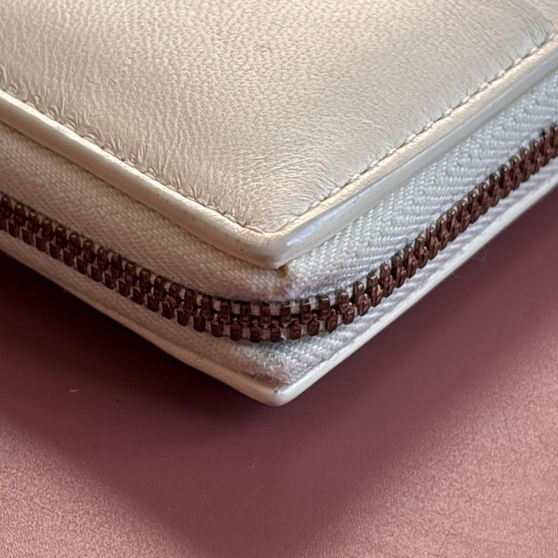 BOTTEGA VENETA BV*檸檬澄色大格編織拉鍊長夾-17