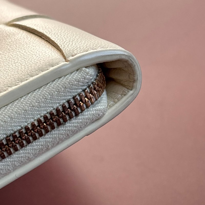 BOTTEGA VENETA BV*檸檬澄色大格編織拉鍊長夾-22