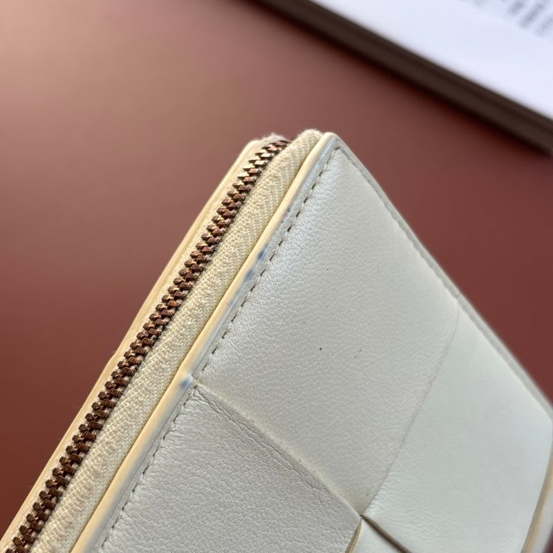 BOTTEGA VENETA BV*檸檬澄色大格編織拉鍊長夾-23