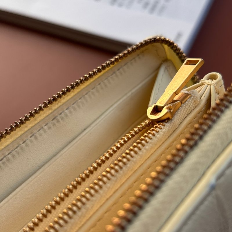 BOTTEGA VENETA BV*檸檬澄色大格編織拉鍊長夾-29