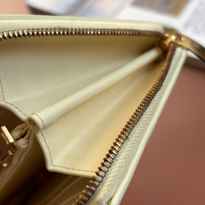 BOTTEGA VENETA BV*檸檬澄色大格編織拉鍊長夾-34