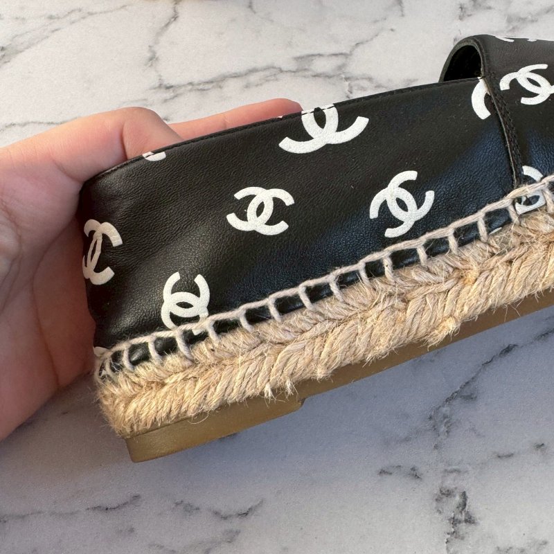 Chanel深藍色草編涼鞋(超舒適)-3