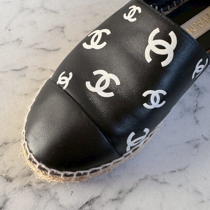 Chanel深藍色草編涼鞋(超舒適)-4