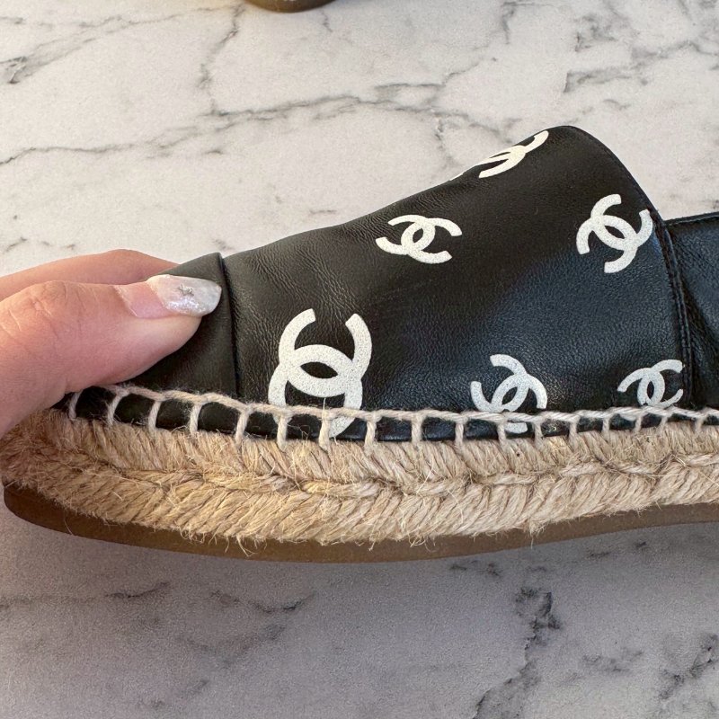Chanel深藍色草編涼鞋(超舒適)-6
