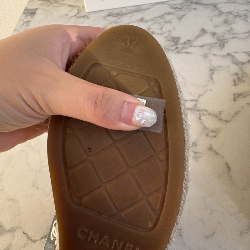 Chanel深藍色草編涼鞋(超舒適)-10