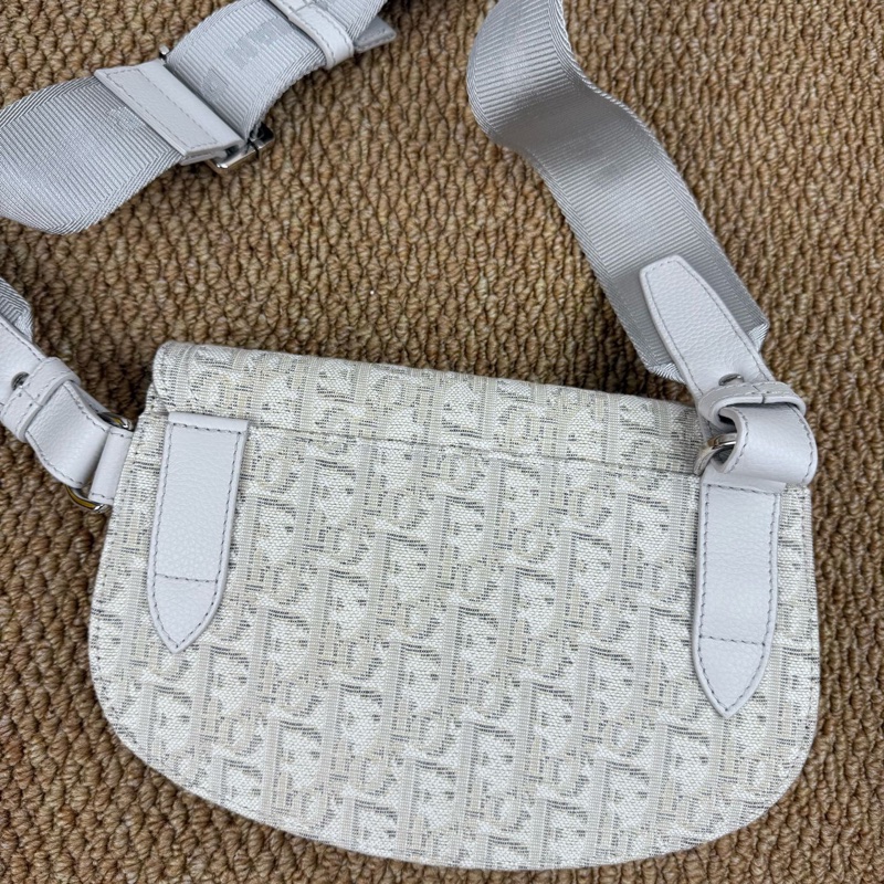 DIOR迪奧 Saddle 經典刺繡馬鞍包 小號 米白色 約24x17cm-5