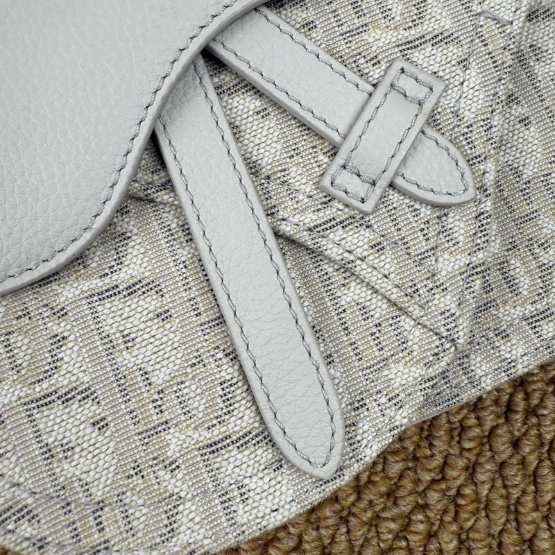 DIOR迪奧 Saddle 經典刺繡馬鞍包 小號 米白色 約24x17cm-9