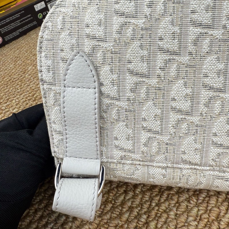 DIOR迪奧 Saddle 經典刺繡馬鞍包 小號 米白色 約24x17cm-17