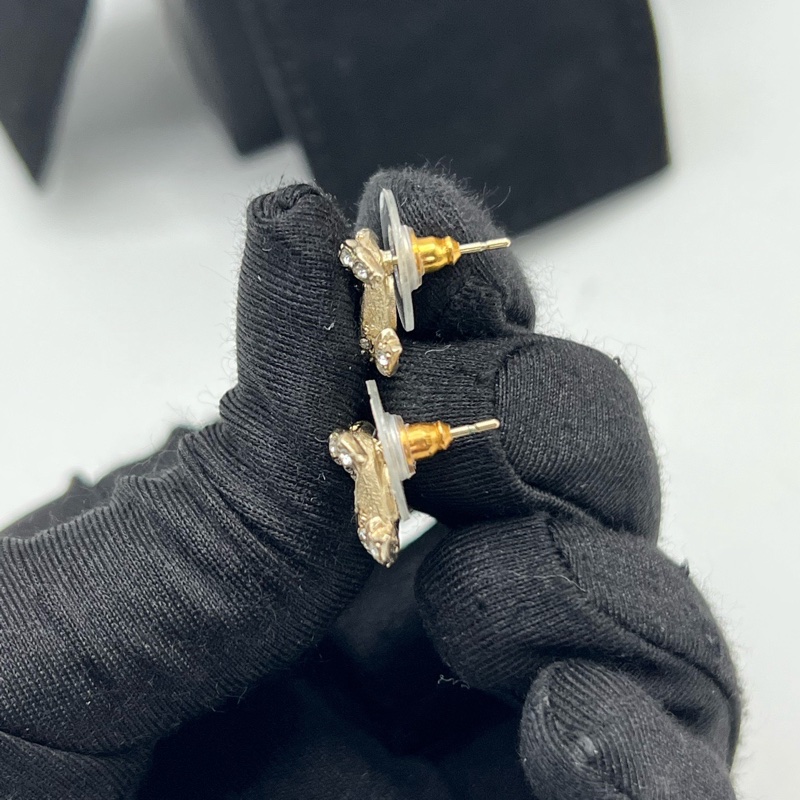 Chanel/香奈兒 雙C 帶鑽耳釘-3