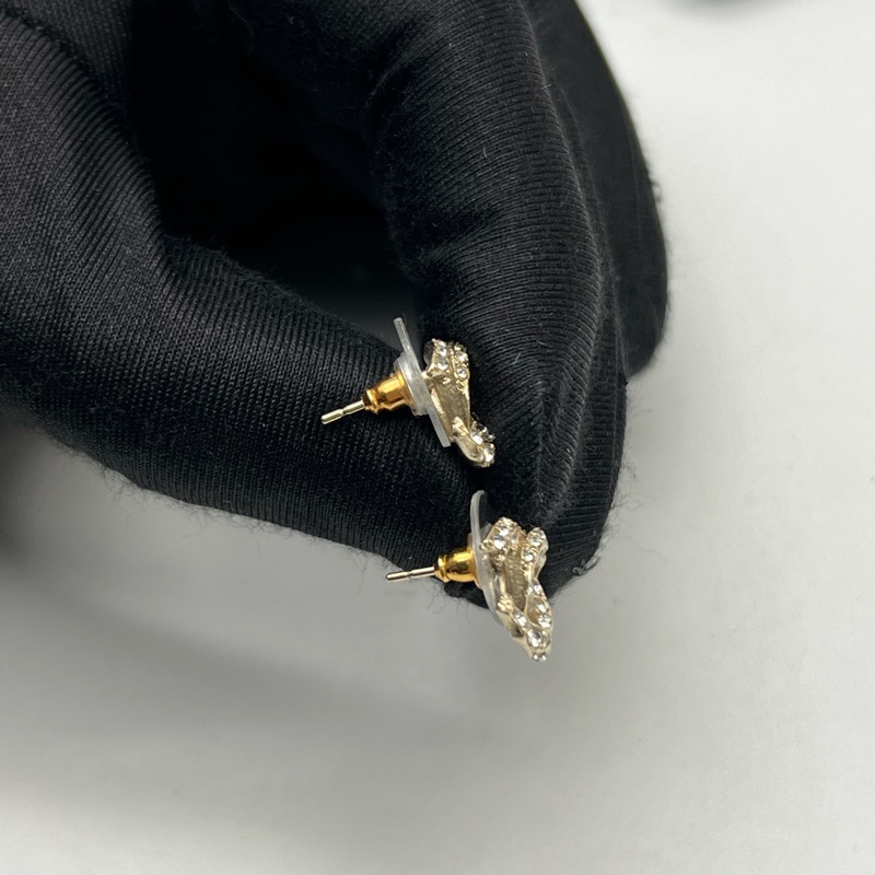 Chanel/香奈兒 雙C 帶鑽耳釘-5