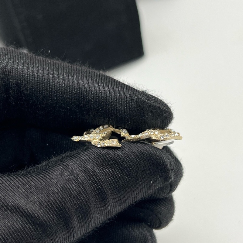 Chanel/香奈兒 雙C 帶鑽耳釘-6