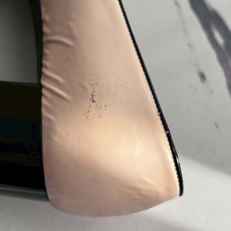 Salvatore Ferragamo 米白拼黑色蝴蝶結低跟鞋-13