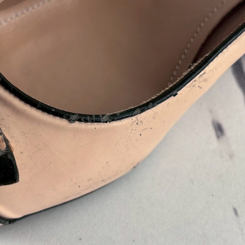 Salvatore Ferragamo 米白拼黑色蝴蝶結低跟鞋-26