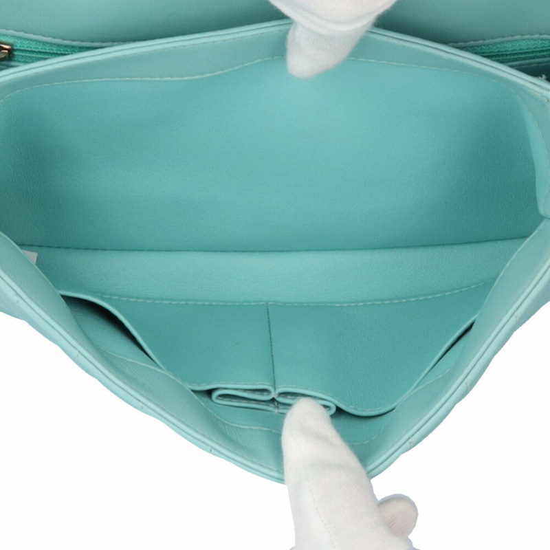 香奈兒 V 字縫線 Trendy CC 單肩包,羊皮,藍色,女士,二手,帶鏈條-5