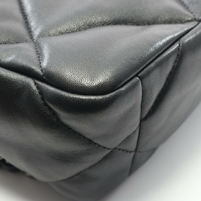 CHANEL 19 dix-neuf 馬特拉斯鏈單肩斜背包 AS1160 小羊皮 黑色-5