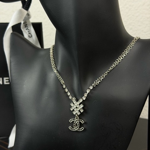 CHANEL潮流雙C墜飾長款 金屬 項鍊
