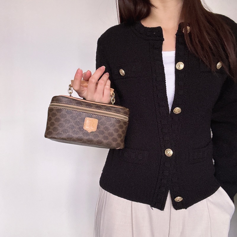 Celine Vanity Case 手提化妝盒手袋 真皮 棕色 斜背 蓆琳-2