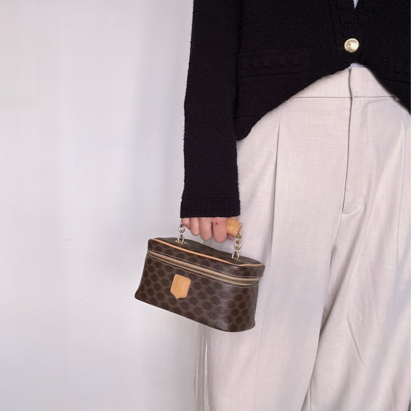 Celine Vanity Case 手提化妝盒手袋 真皮 棕色 斜背 蓆琳-3