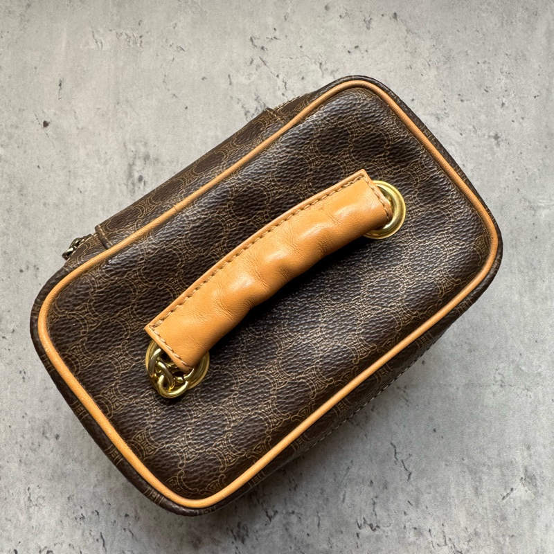 Celine Vanity Case 手提化妝盒手袋 真皮 棕色 斜背 蓆琳-5