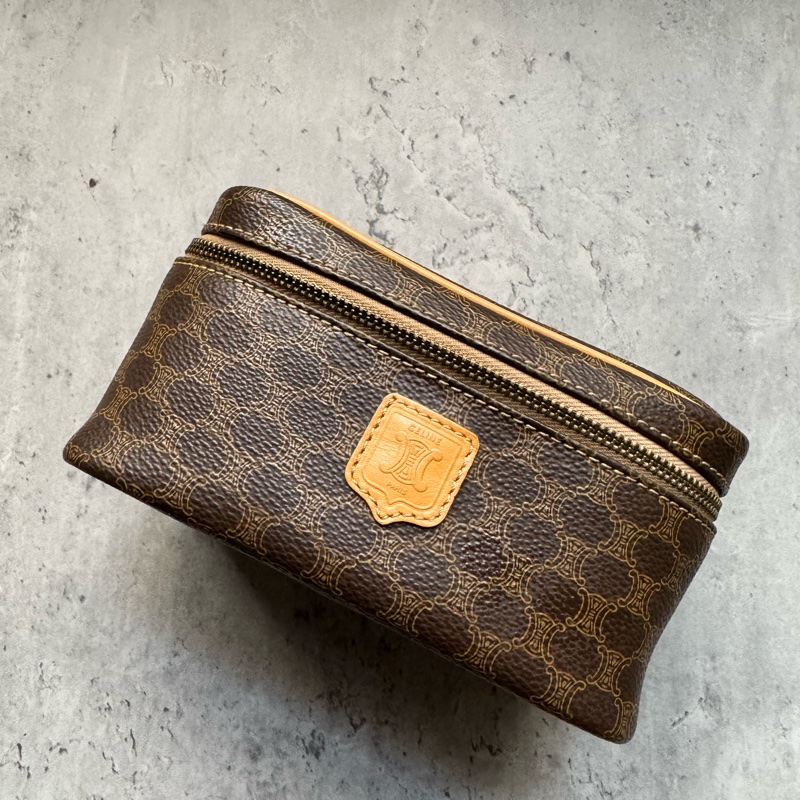 Celine Vanity Case 手提化妝盒手袋 真皮 棕色 斜背 蓆琳-9