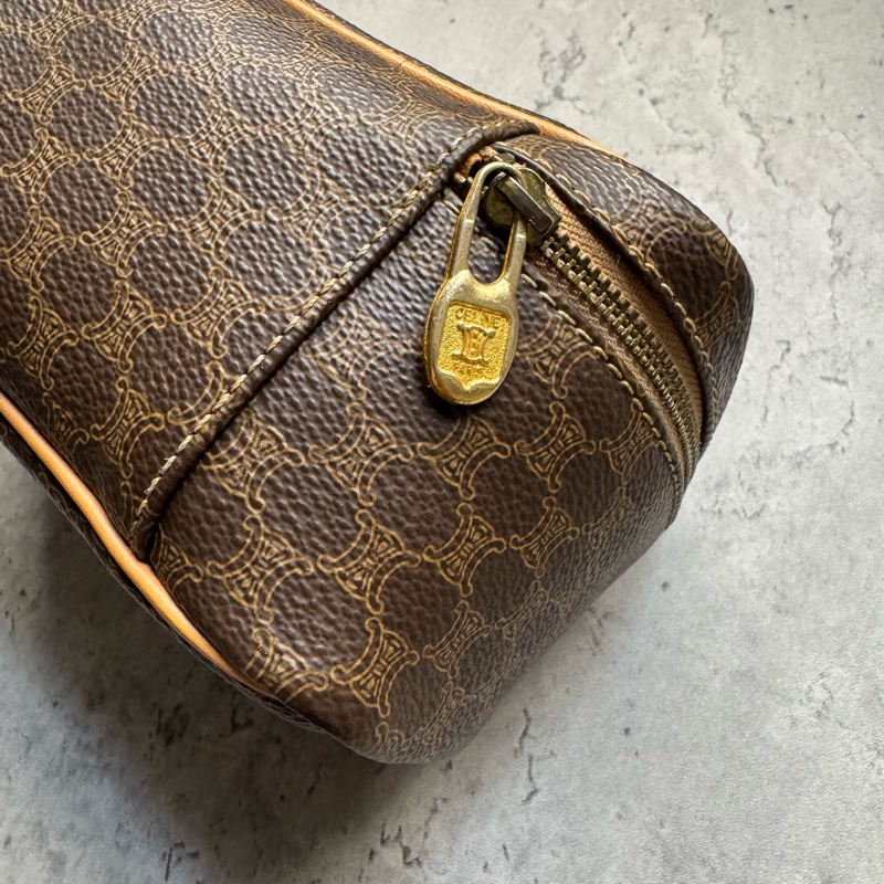 Celine Vanity Case 手提化妝盒手袋 真皮 棕色 斜背 蓆琳-10
