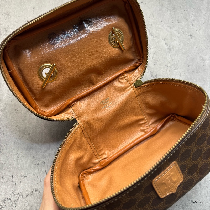 Celine Vanity Case 手提化妝盒手袋 真皮 棕色 斜背 蓆琳-16