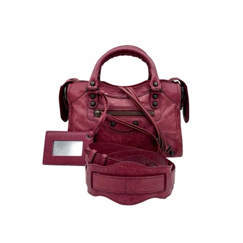 「JL精品代購」9新 Balenciaga鬚鬚流蘇機車包酒红色小號斜挎款