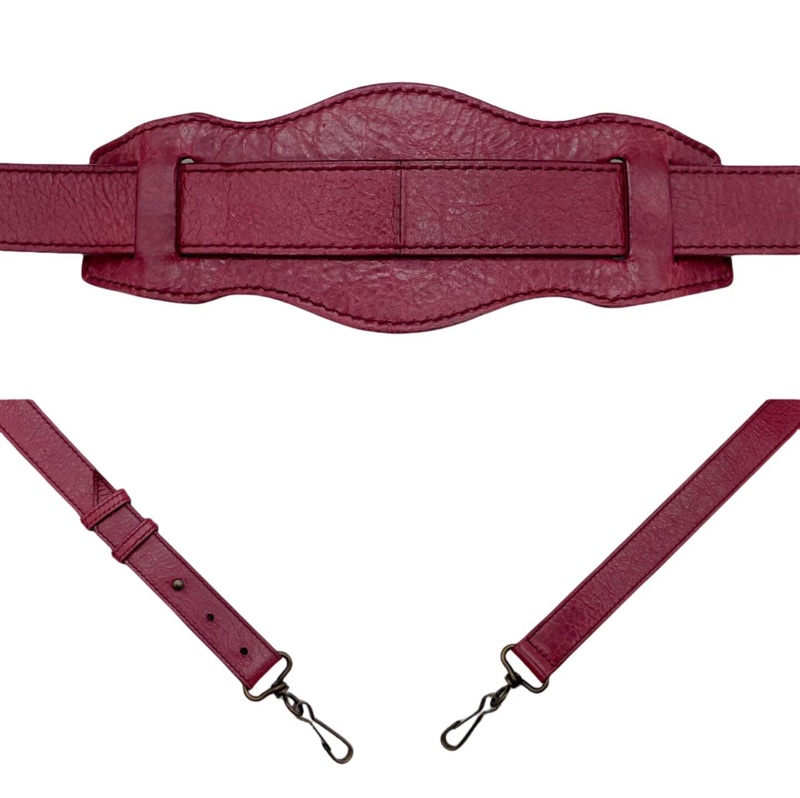 「JL精品代購」9新 Balenciaga鬚鬚流蘇機車包酒红色小號斜挎款-9