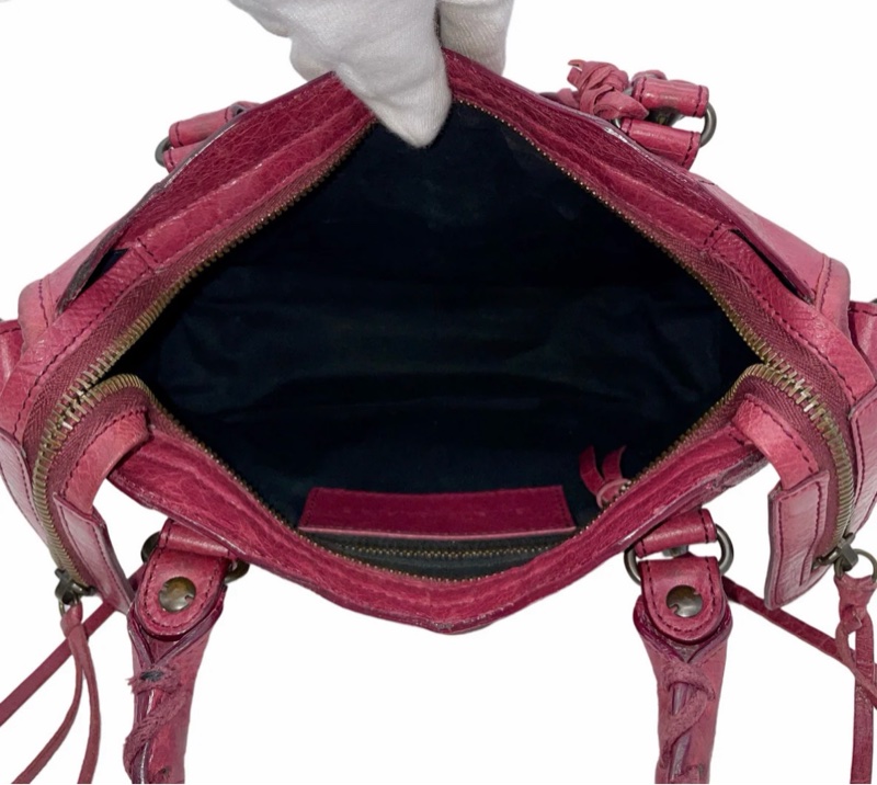 「JL精品代購」9新 Balenciaga鬚鬚流蘇機車包酒红色小號斜挎款-10