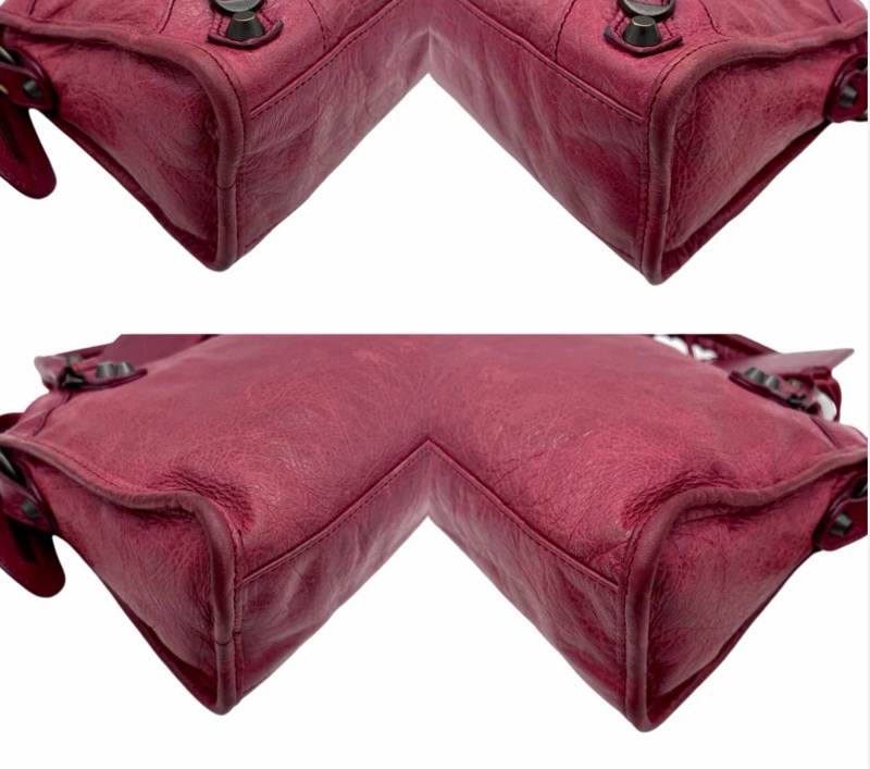 「JL精品代購」9新 Balenciaga鬚鬚流蘇機車包酒红色小號斜挎款-12