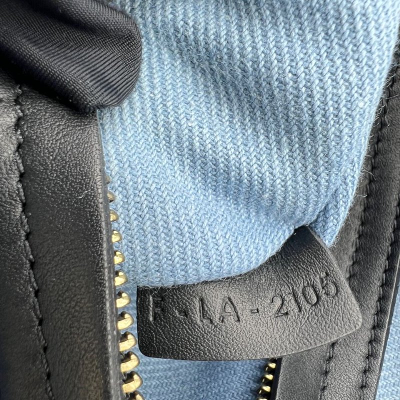 賽琳 Luggage 單肩斜背笑臉包 帆布拼色 尺寸30*27*25-6