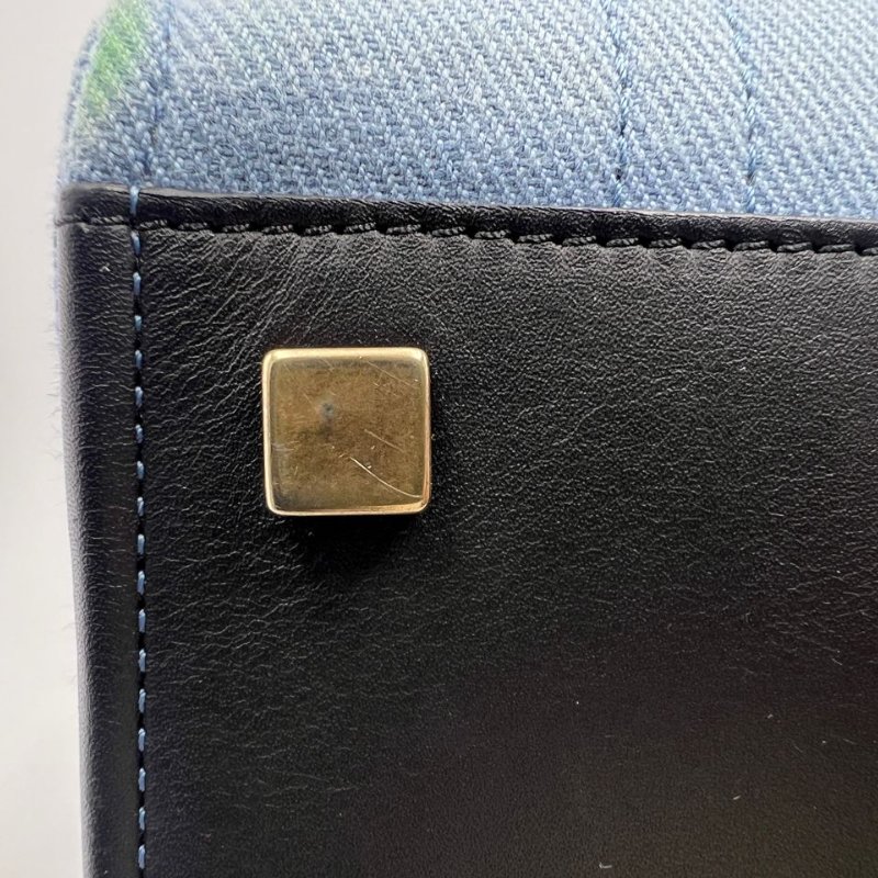 賽琳 Luggage 單肩斜背笑臉包 帆布拼色 尺寸30*27*25-13