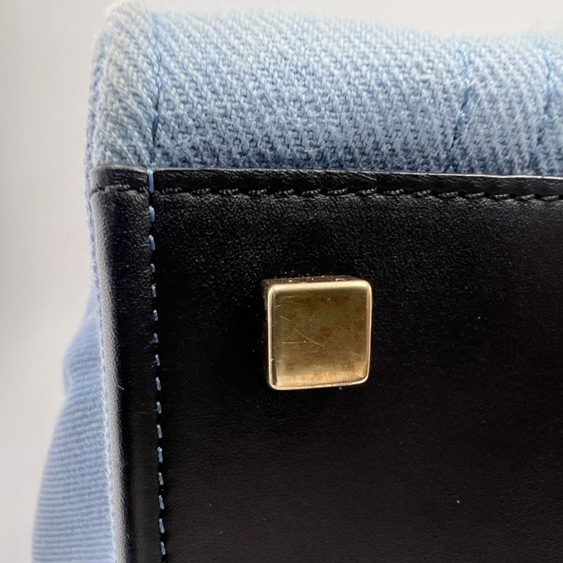 賽琳 Luggage 單肩斜背笑臉包 帆布拼色 尺寸30*27*25-21