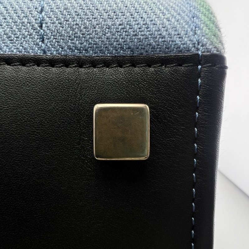 賽琳 Luggage 單肩斜背笑臉包 帆布拼色 尺寸30*27*25-24