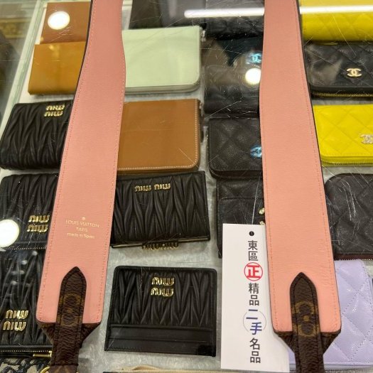 東區正精品㊣LV MONOGRAM J02330 原花粉色金扣肩背帶 RA1850-2