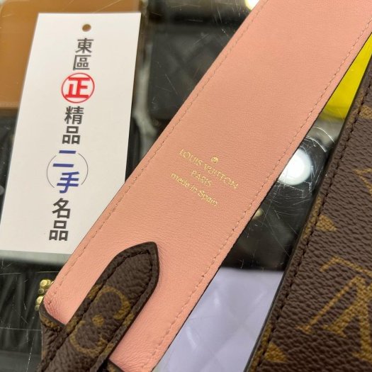 東區正精品㊣LV MONOGRAM J02330 原花粉色金扣肩背帶 RA1850-3