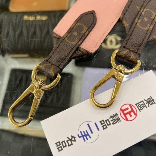東區正精品㊣LV MONOGRAM J02330 原花粉色金扣肩背帶 RA1850-5