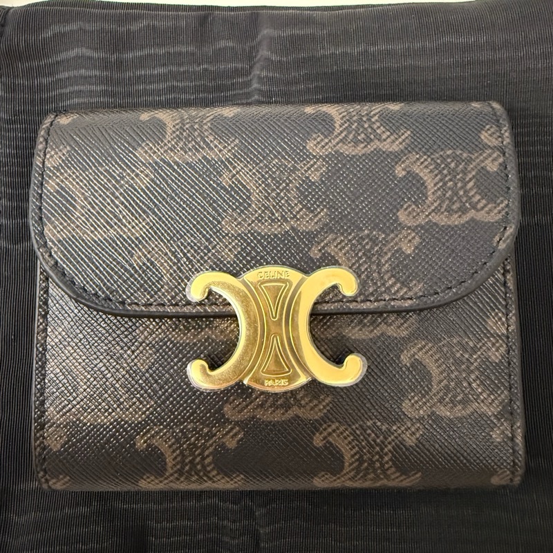 CELINE TRIOMPHE標誌印花小號翻蓋錢包-3