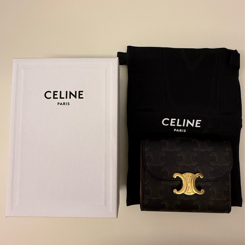 CELINE TRIOMPHE標誌印花小號翻蓋錢包-17