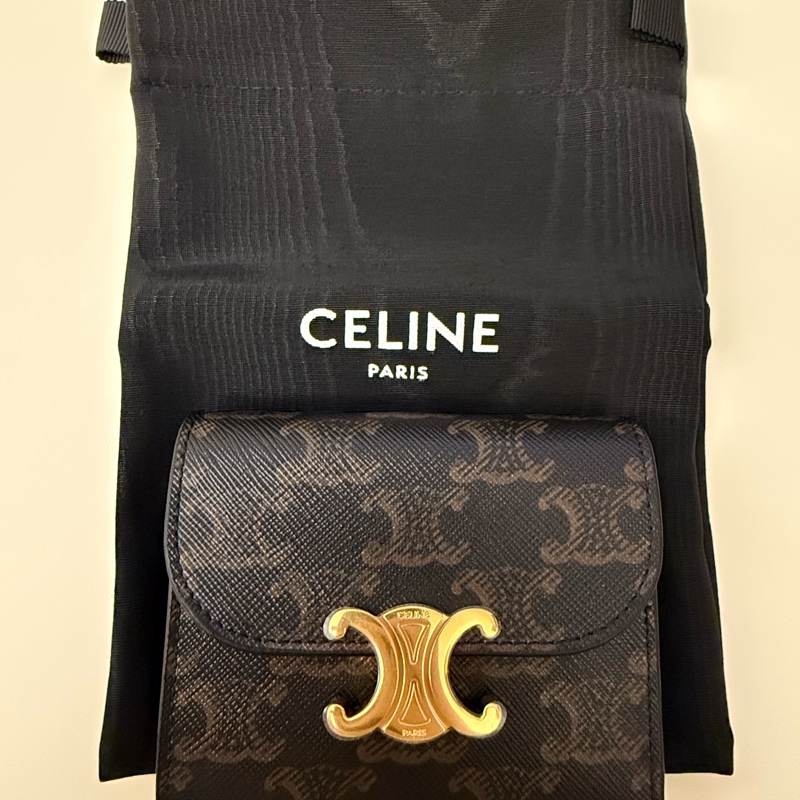 CELINE TRIOMPHE標誌印花小號翻蓋錢包-18