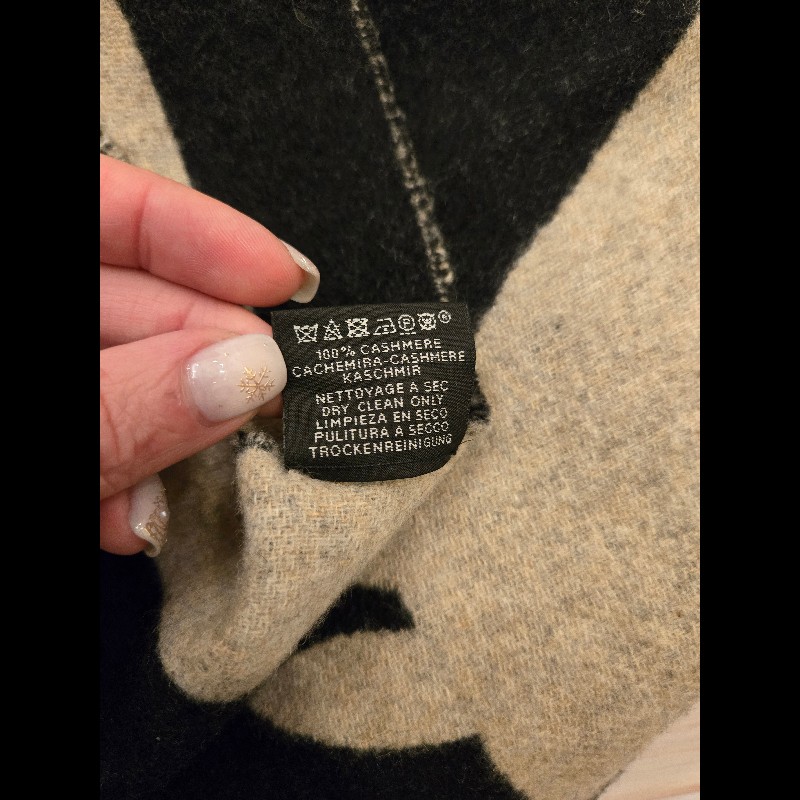 Hermes 愛馬仕Cashmera馬圖騰馬頭拼色圍巾限量絕版-6