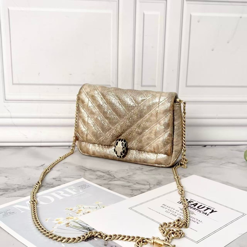 BVLGARI 限量蛇頭晚宴包18*12*5 98新配件塵袋購證盒子-4