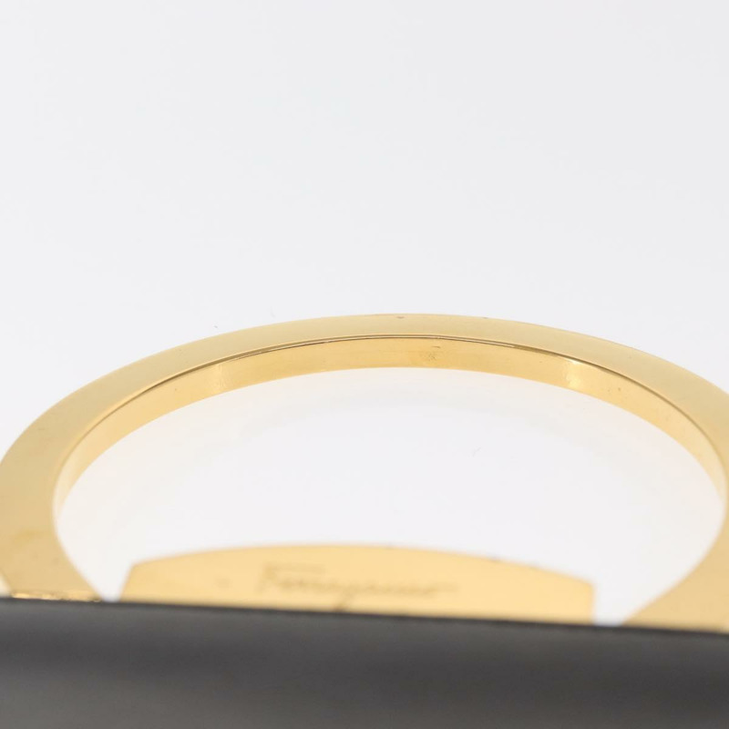 【日本直送】Salvatore Ferragamo Gancini 手提包，黑色皮革，金色，正品，貨號 159266V-13