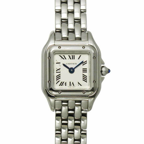 卡地亞 Panthère de Mini WSPN0012 女士銀色石英腕錶