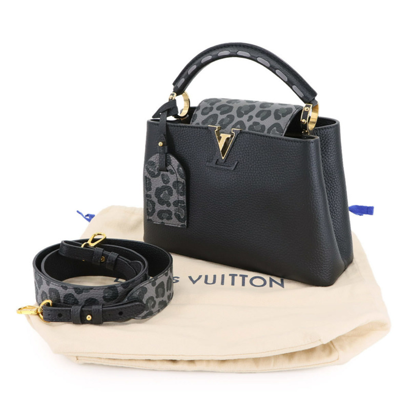 路易威登 Wild at Heart Capucines BB 兩手提/肩背包，Taurillon 皮革，黑色，M58720，RFID 防盜系統-1